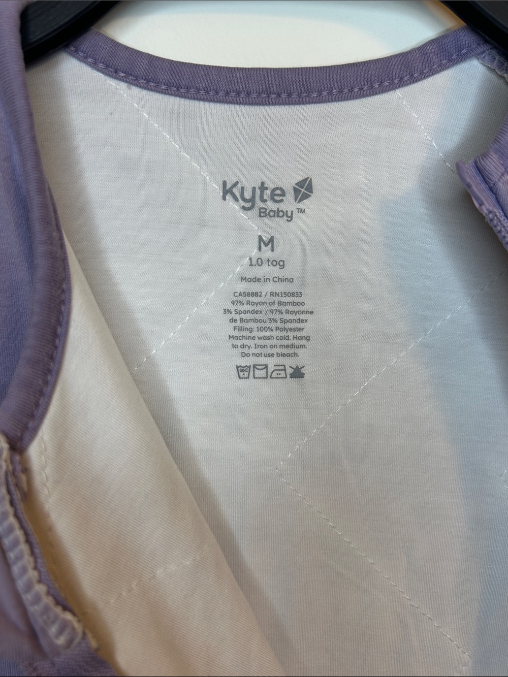 Kyte Baby Lavender Sleep Sack, Size M 1.0 tog - Picture 3 of 3